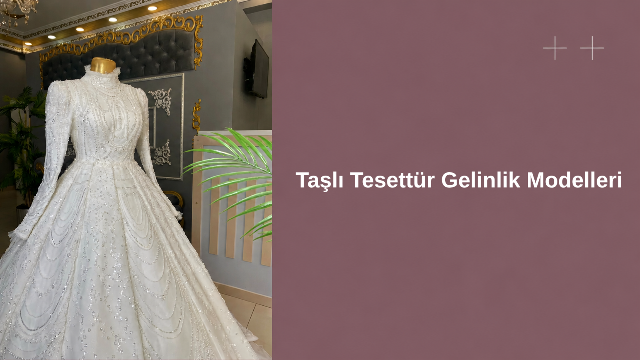 tasli tesettur gelinlik modelleri